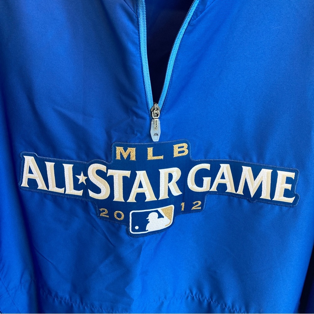 MLB Quarterzip Majestic Cool Base 2012 All Star Game Blue Windbreaker XL - Picture 4 of 9